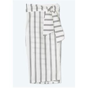 Summersalt Womens XL 1X 2X Easy Breezy Voile Sarong Cover White w/Black Stripes